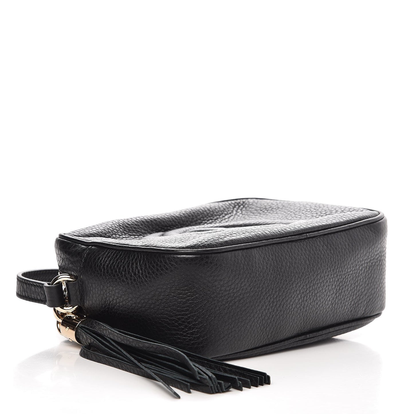Pebbled Calfskin Small Soho Disco Bag Black