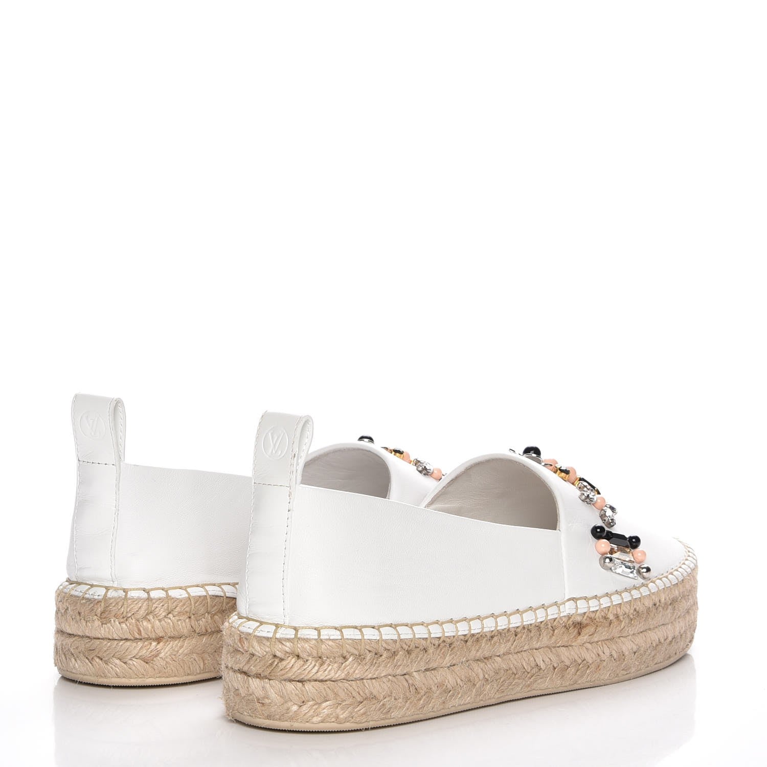 Louis Vuitton Lambskin Front Pier Espadrille Flats 38.5 White 13 of 18
