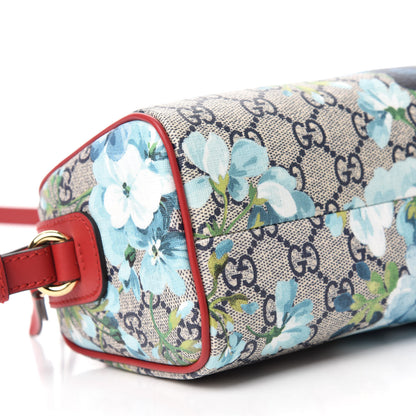 Gucci GG Supreme Monogram Blooms Mini Boston Navy Blue Hibiscus 6 of 10