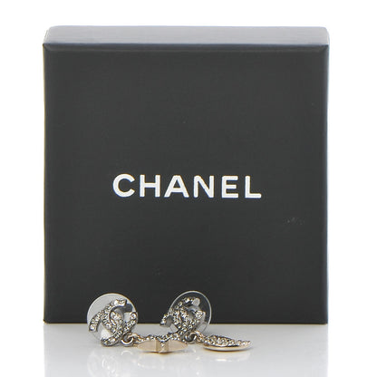 Chanel Ruthenium Crystal CC Star Moon Earrings Grey Gold 5 of 5