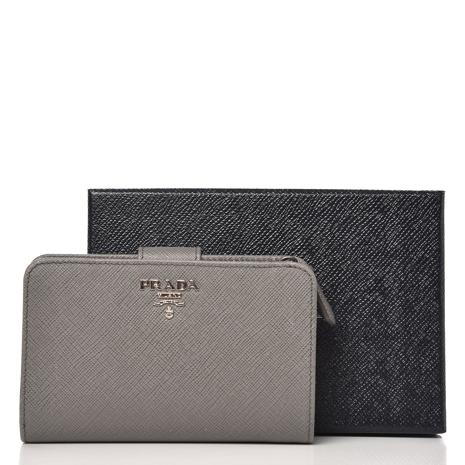 Prada Saffiano Metal Compact Wallet Marmo 8 of 8