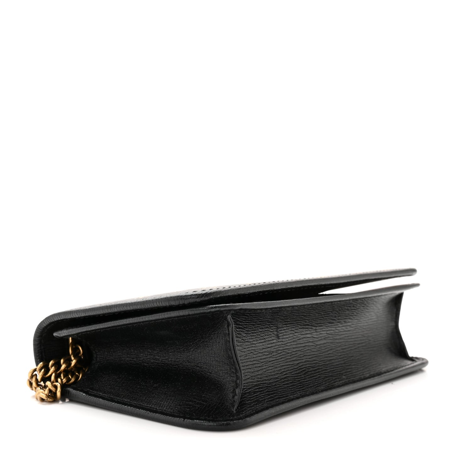 Dollar Calfskin Garden Mystic Eye Chain Wallet Black