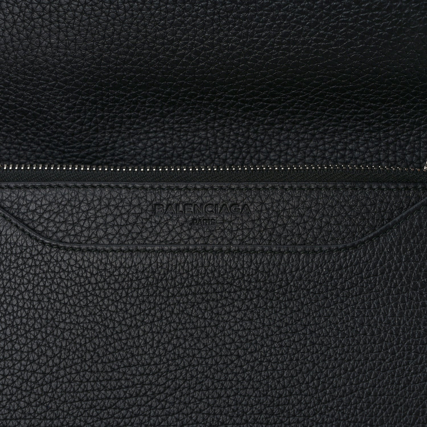 Balenciaga Grained Calfskin Classic Silver Hardware Wallet on Chain Black 6 of 12