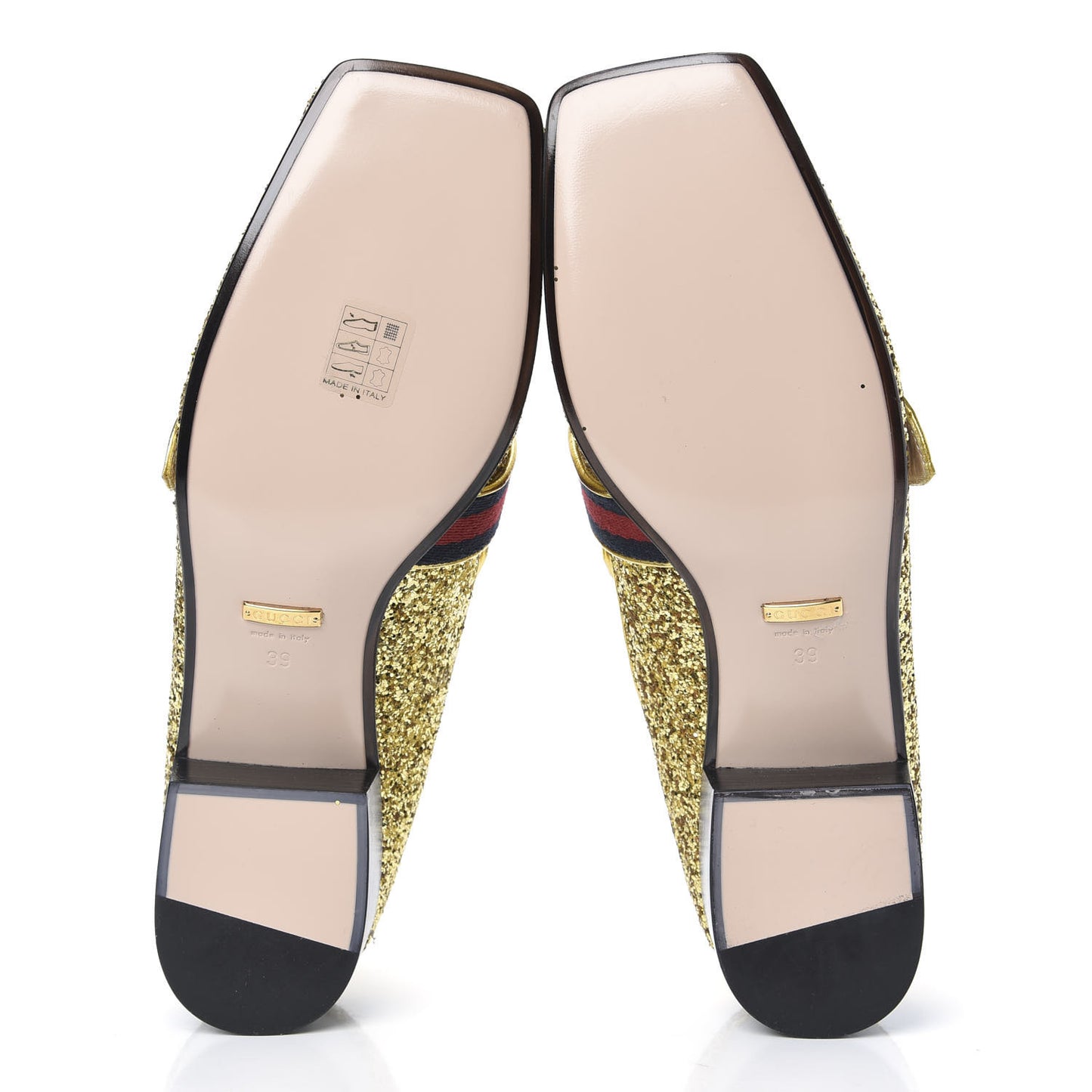 Glitter Web Peyton Loafers 39 Gold