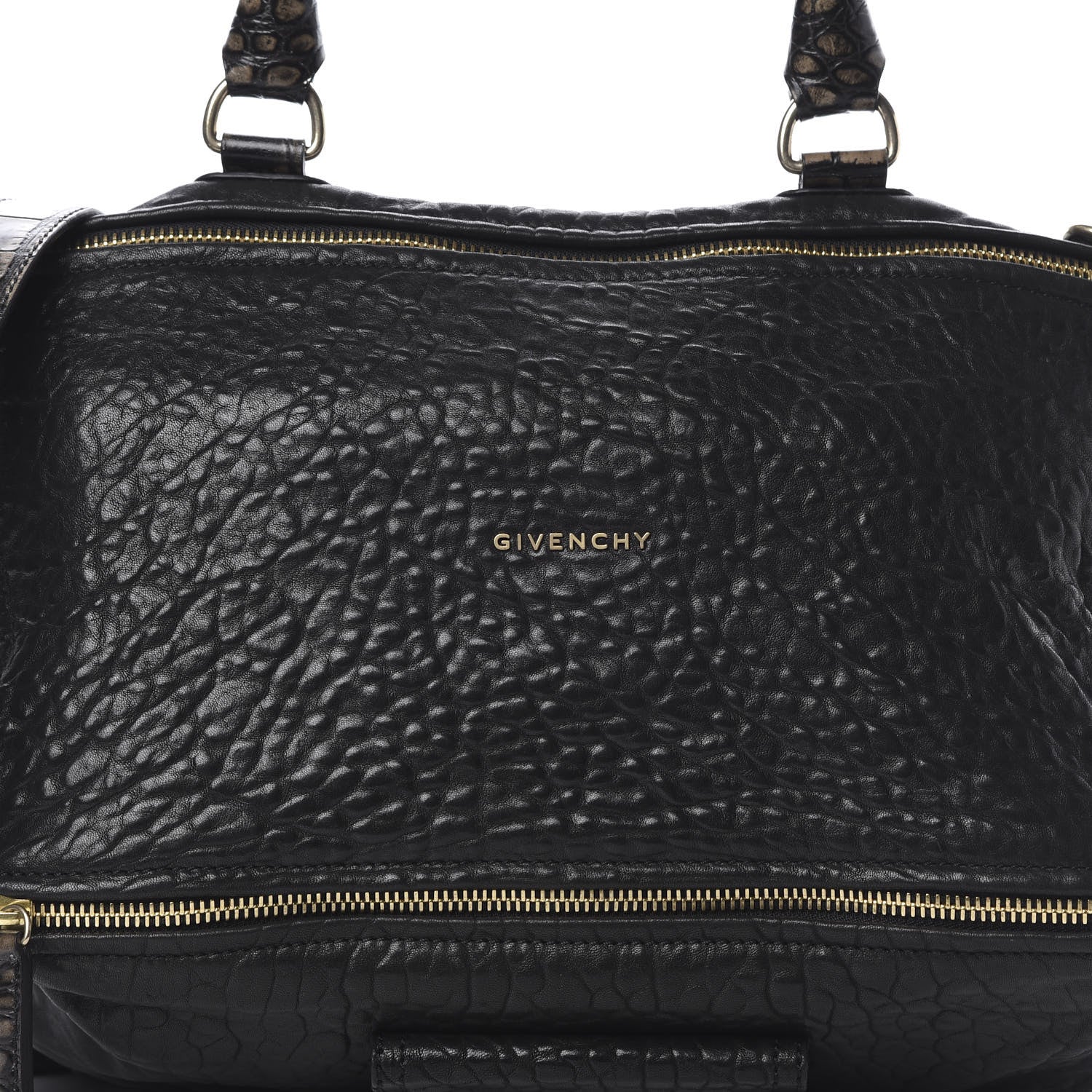 Givenchy Pebbled Sheepskin Calfskin Crocodile Embossed Large Pandora Black 9 of 13