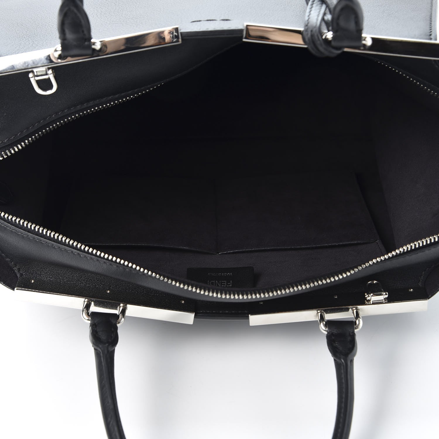 Fendi Vitello Dolce Petite 3jours Tote Black 4 of 11