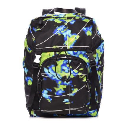 Prada Tessuto Nylon Radar Print Medium Double Buckle Backpack Multicolor 1 of 9