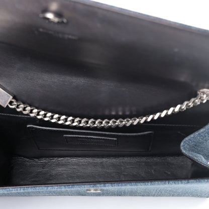 Saint Laurent Denim Medium Classic Monogram Kate Satchel Light Blue 4 of 4