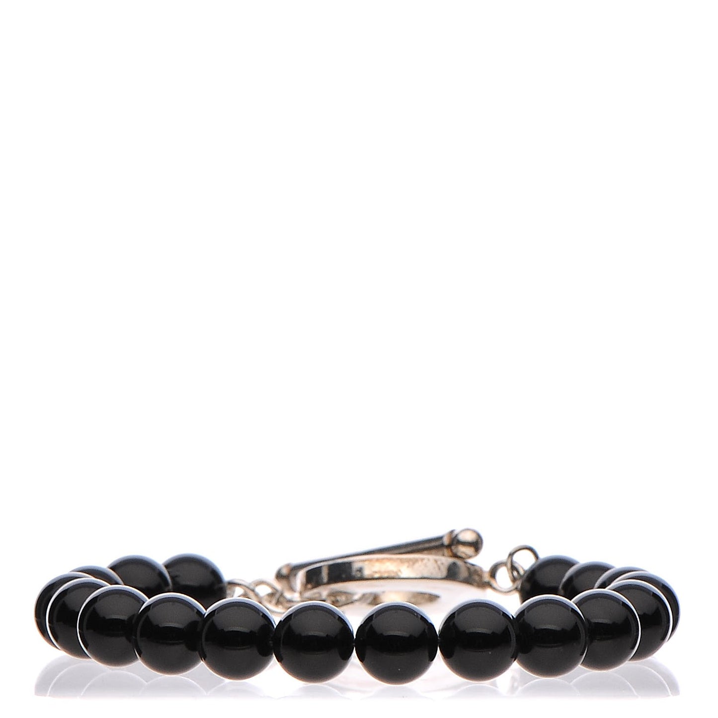 Sterling Silver Black Onyx Bead Toggle Bracelet