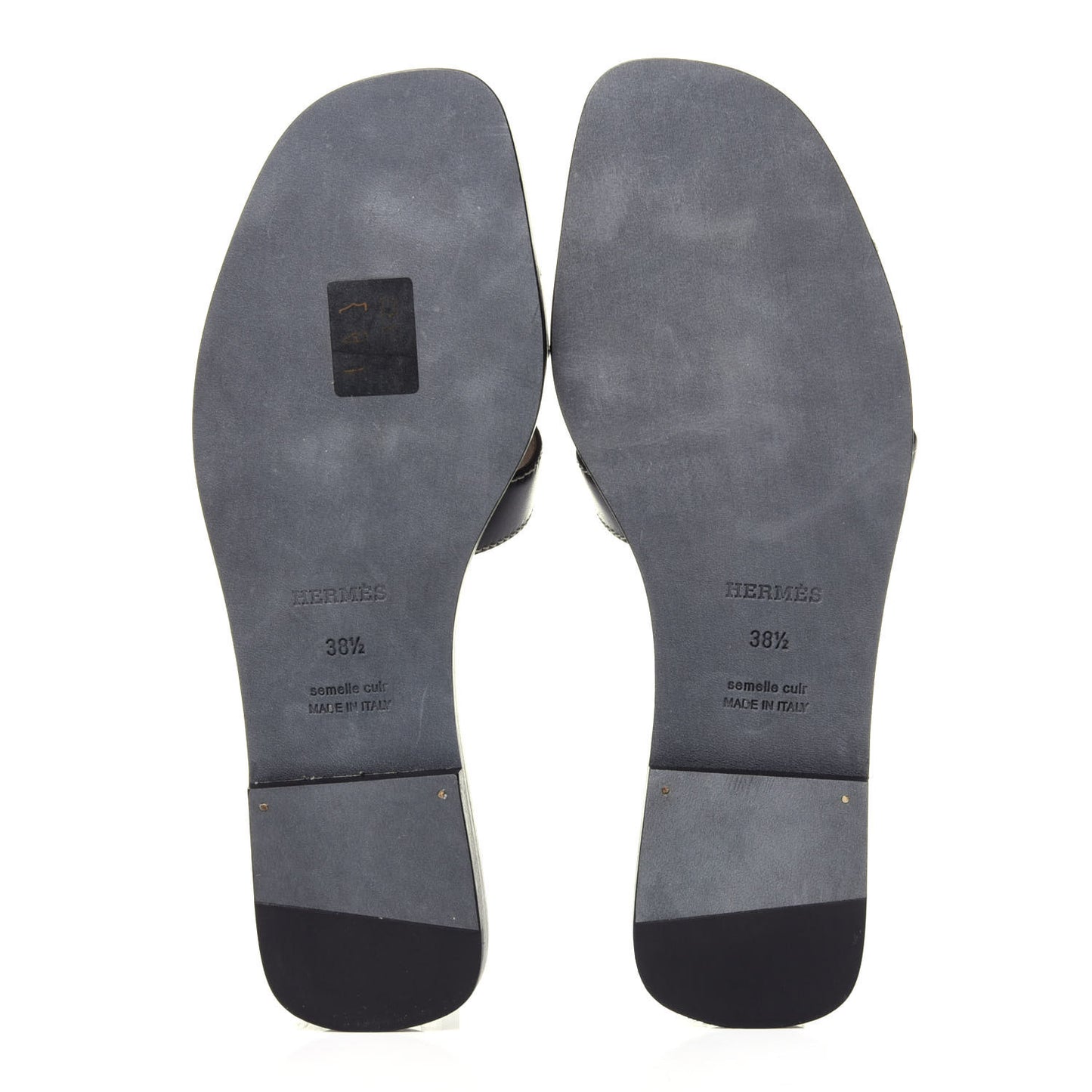 Box Calfskin Oran Sandals 38.5 Black