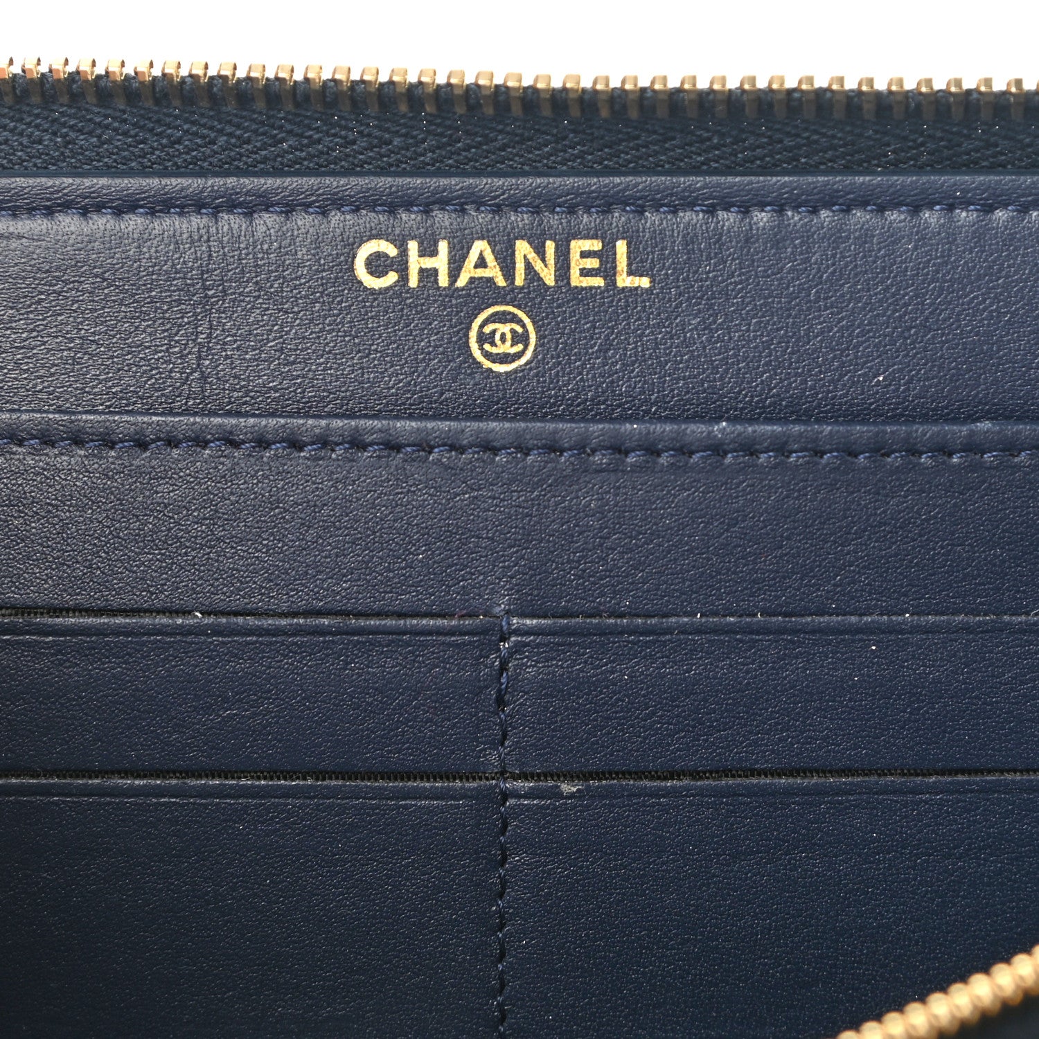 Chanel Alligator Large Gusset Zip Around Wallet Blue 6 of 8