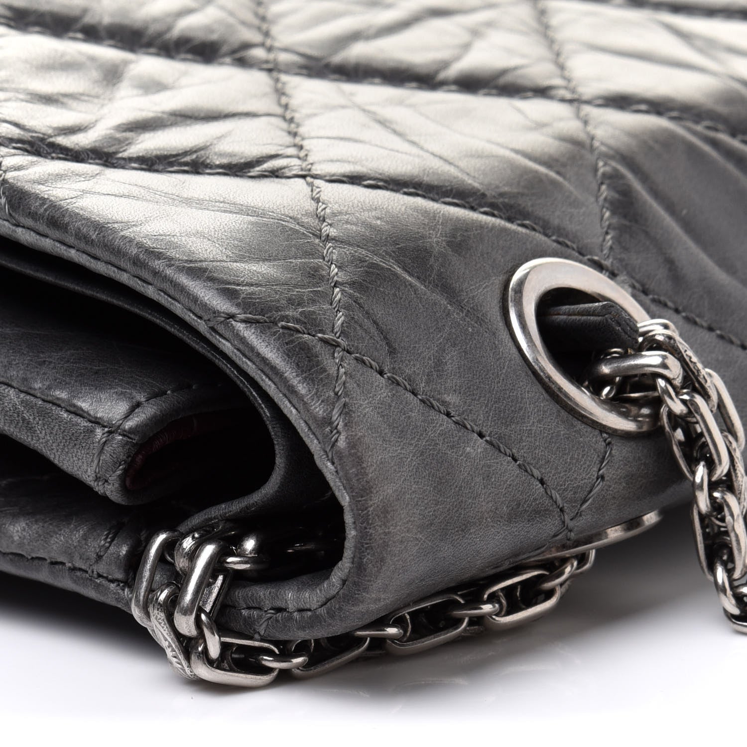 Chanel Aged Calfskin Quilted 50th Anniversary 2.55 Reissue 227 Flap Grey 13 of 16