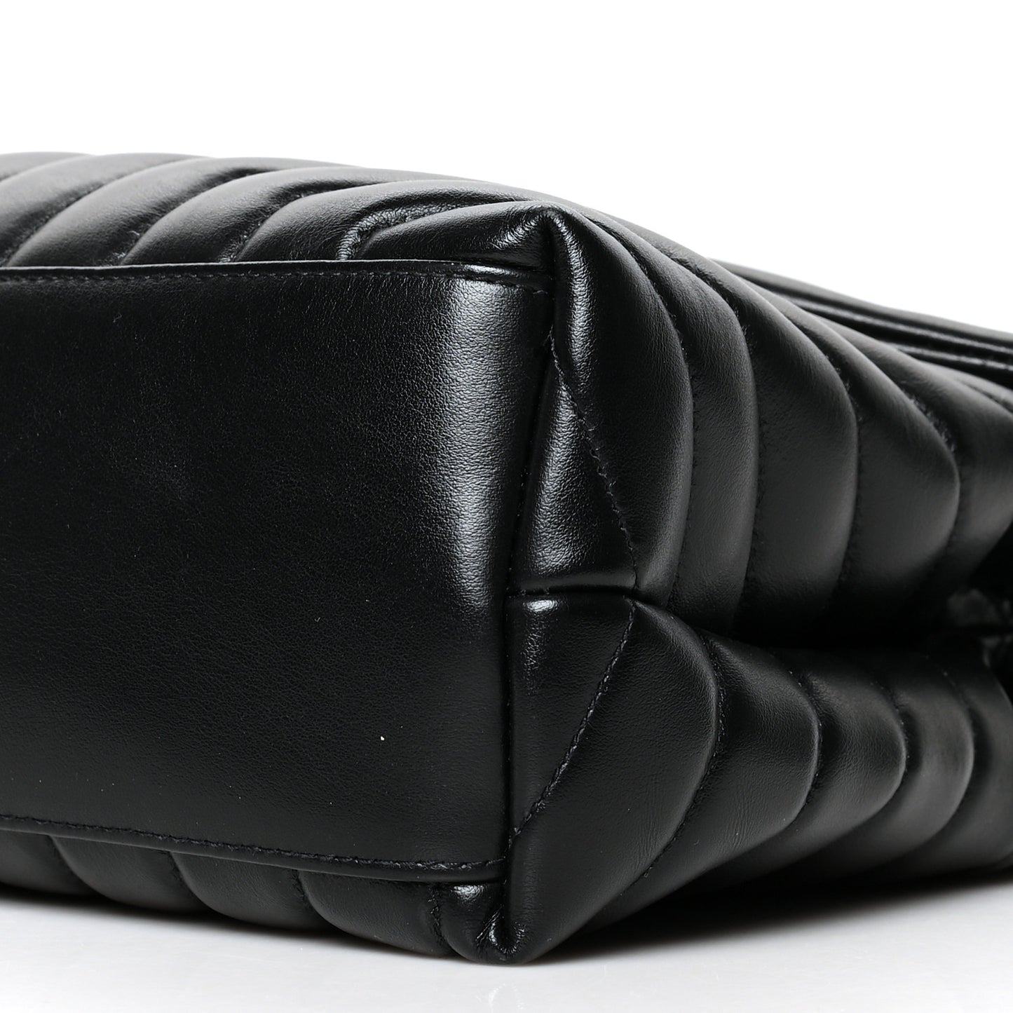 Calfskin Y Quilted Monogram Medium Loulou Chain Satchel Black