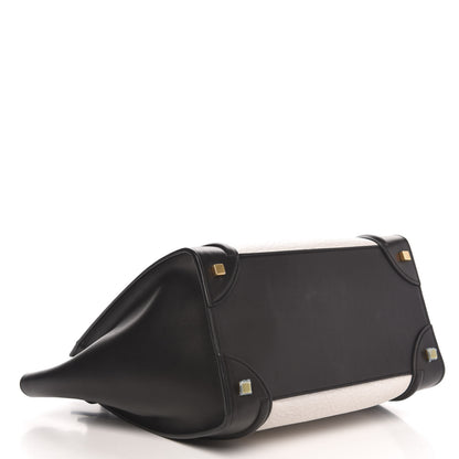 Celine Elephant Calfskin Mini Bi-Color Luggage Black White 4 of 13