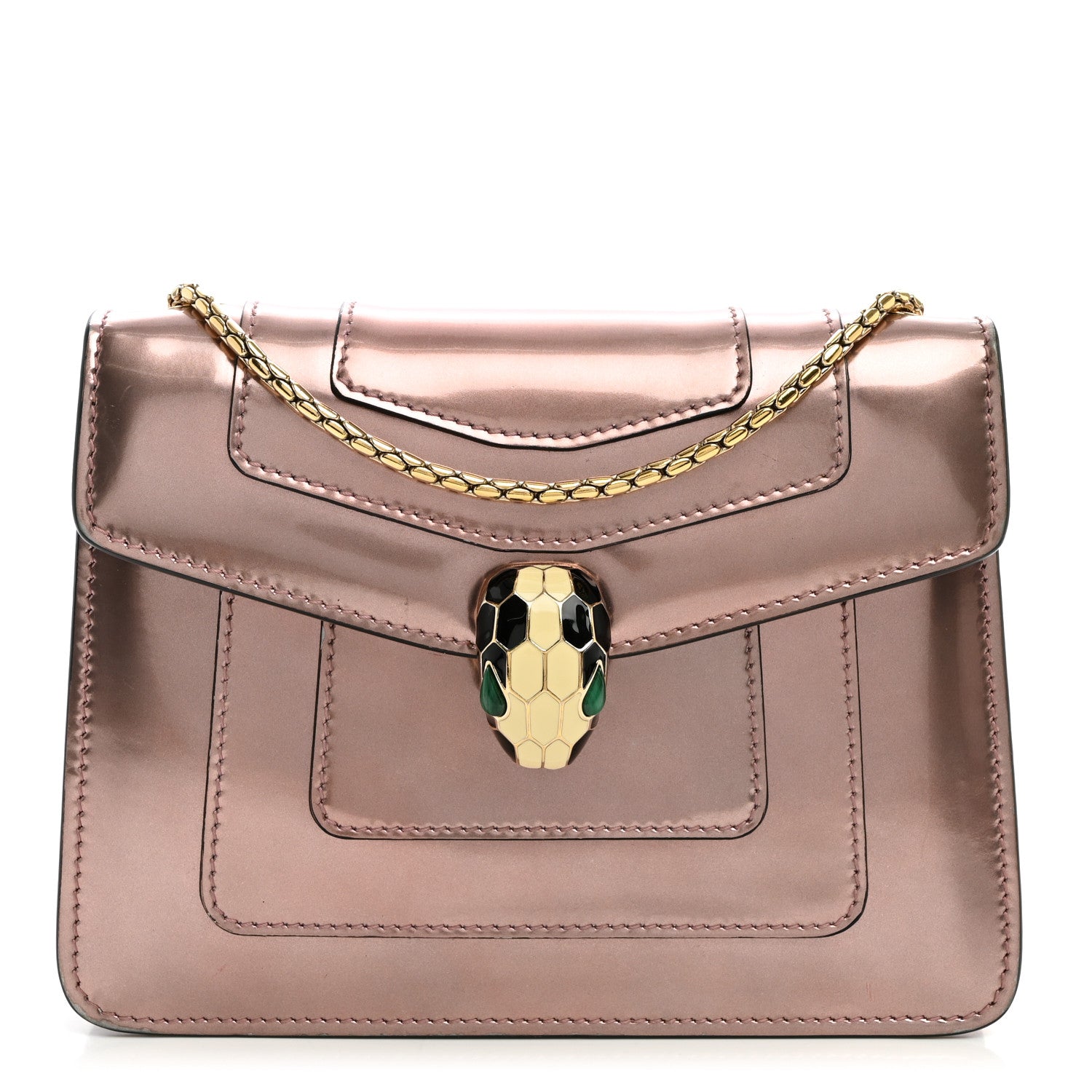 Bulgari Metallic Calfskin Serpenti Forever Crossbody Bag Rose Quartz 1 of 10