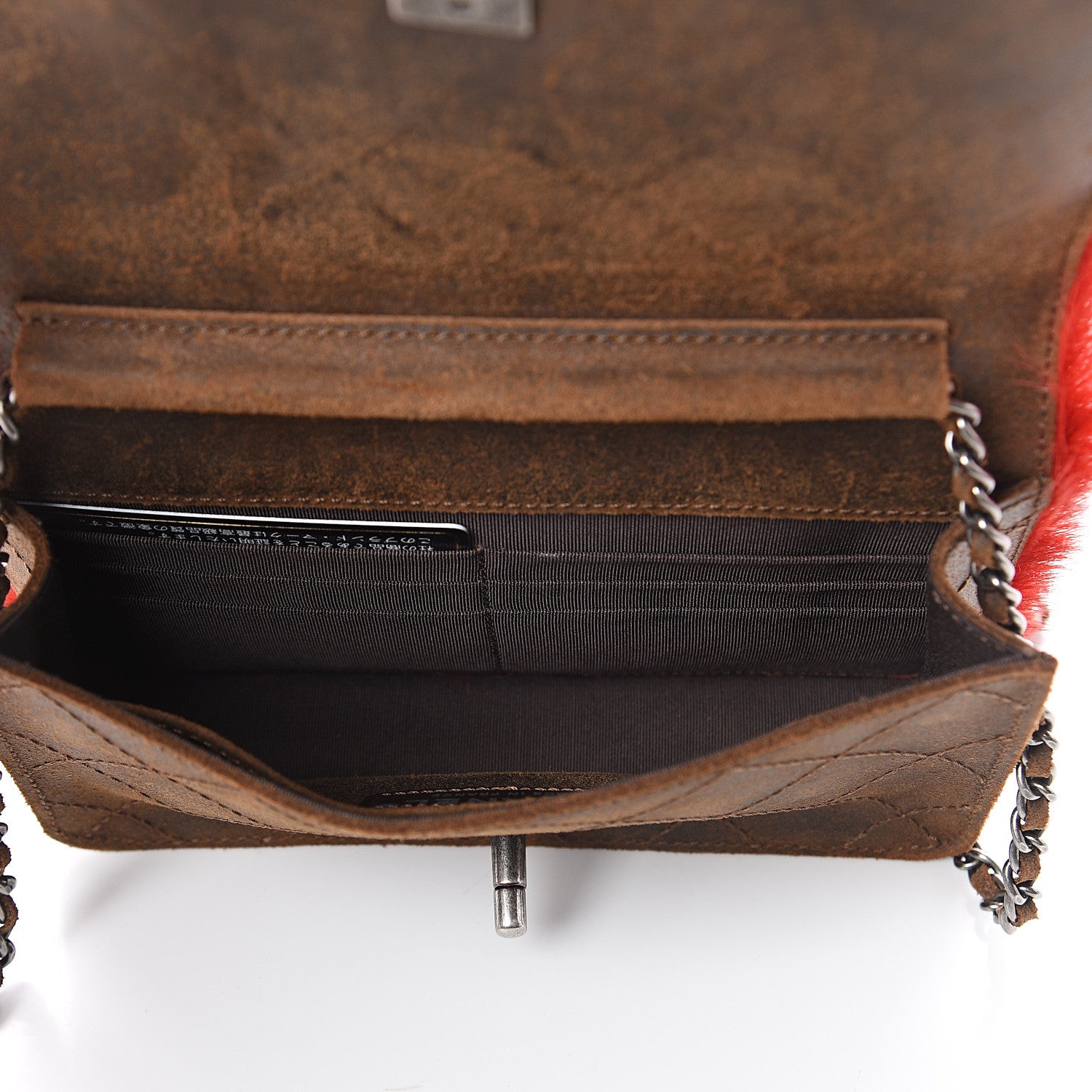 Chanel Goat Hair Wallet On Chain WOC Red 4 of 8