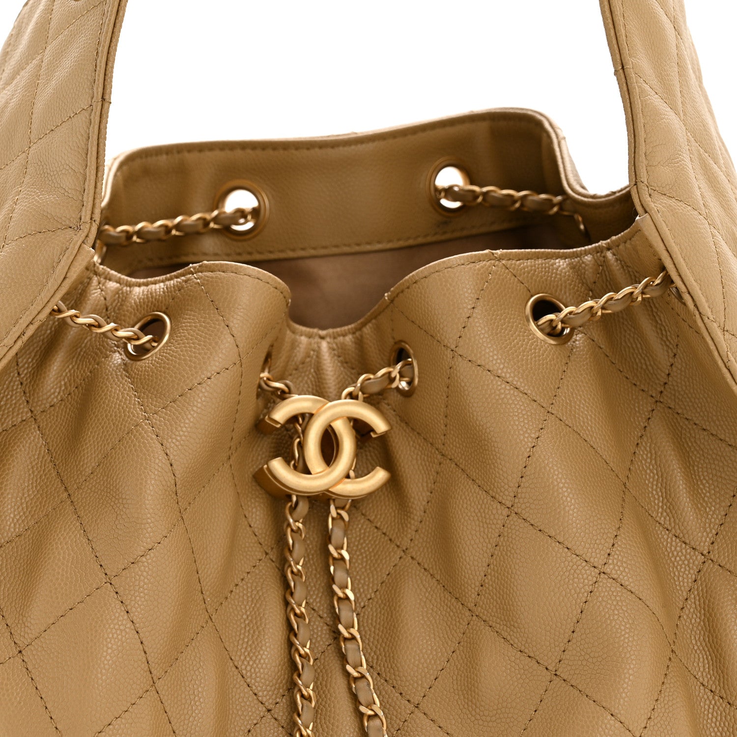 Chanel Caviar Quilted Medium Chanel 25 Handbag Dark Beige 9 of 13