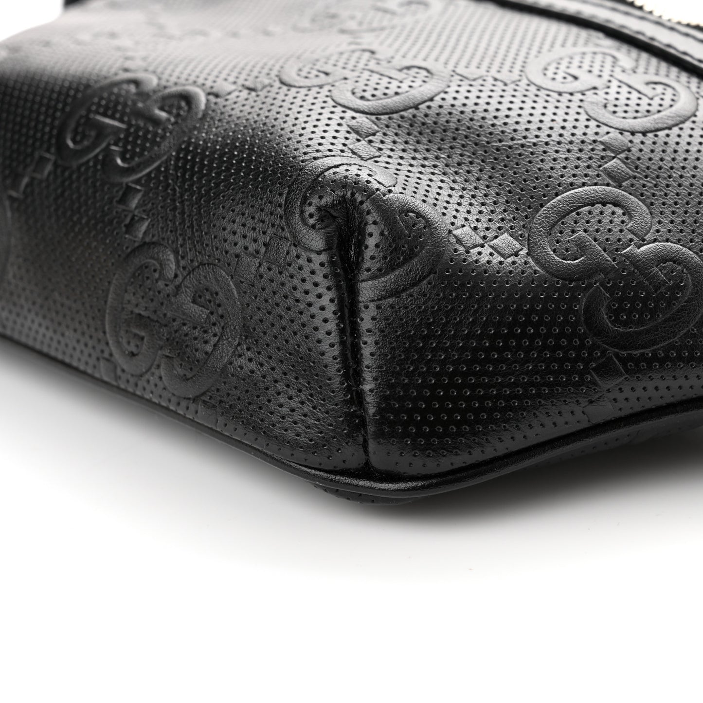 Calfskin GG Tennis Embossed Belt Bag Black