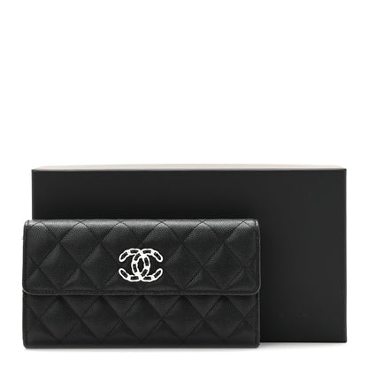 Chanel Caviar Quilted Chanel 19 Flap Wallet Black White 11 of 11