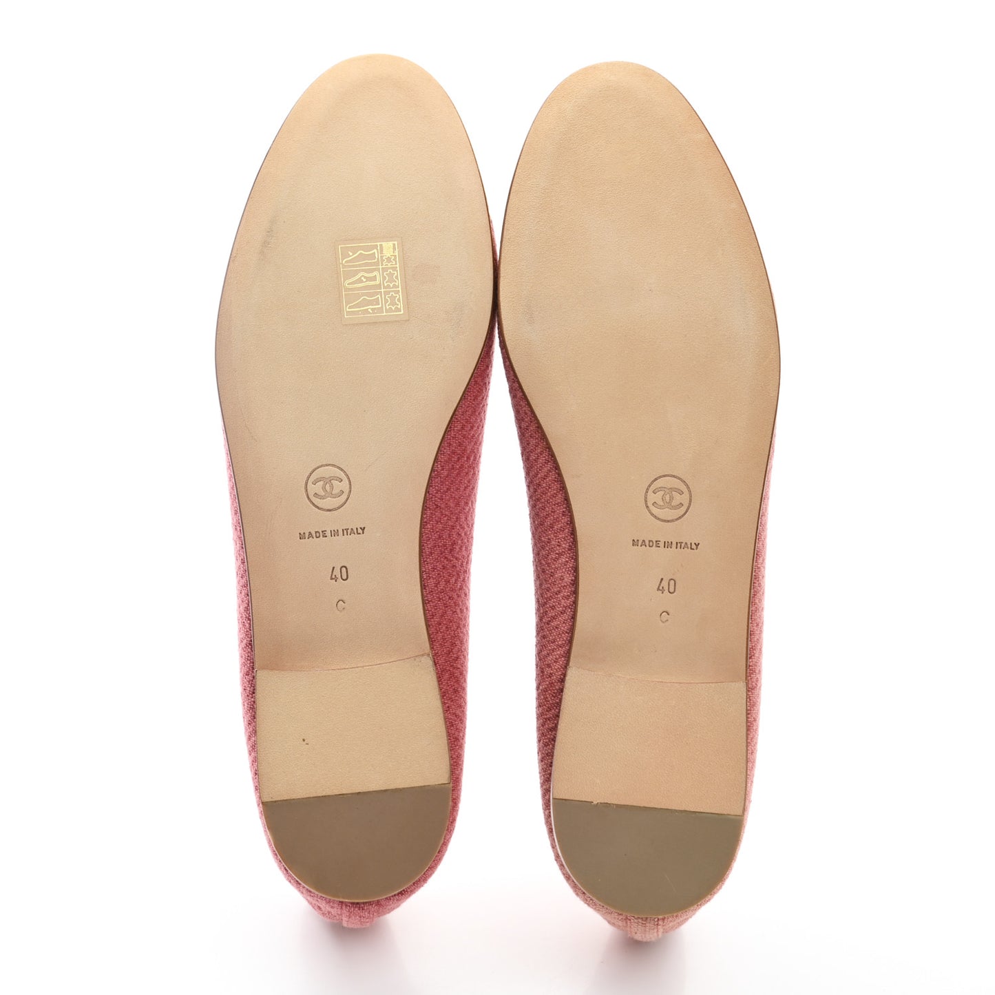 Fabric Lambskin Cap Toe Ballerina Flats 40 Rouge Borde