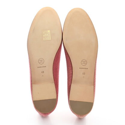 Chanel Fabric Lambskin Cap Toe Ballerina Flats 40 Rouge Borde 5 of 10