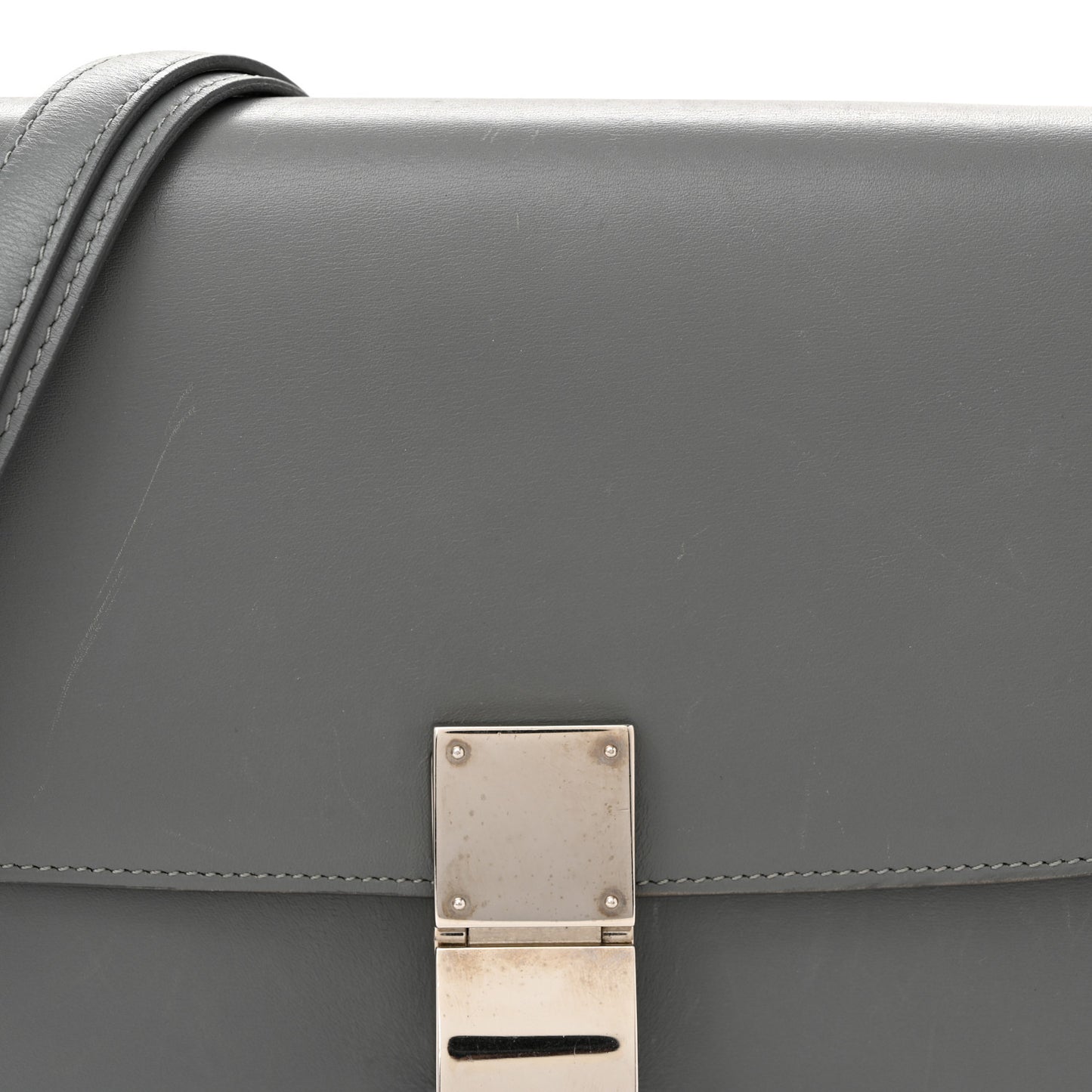 Smooth Calfskin Medium Classic Box Flap Bag Storm