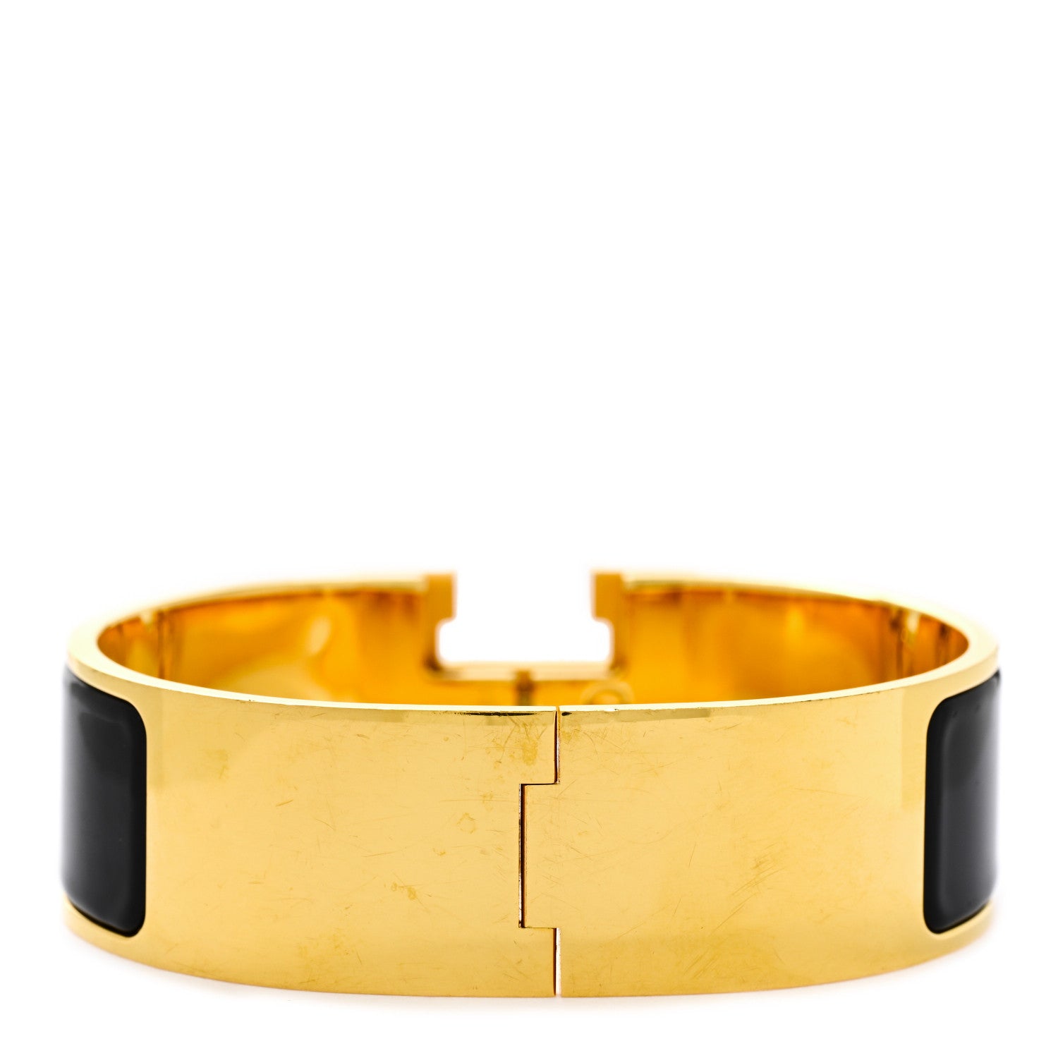 Hermes Enamel Wide Clic Clac H Bracelet GM Black 4 of 6