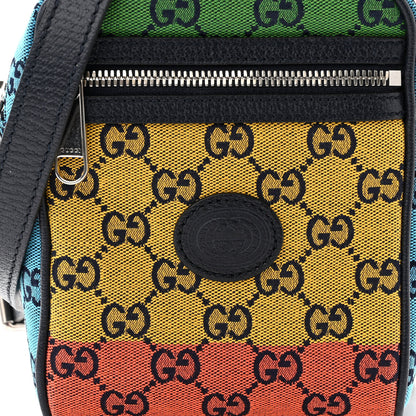 Gucci Monogram Multicolor Mini Retro Interlocking G Messenger Blue Rainbow Light Blue 7 of 9
