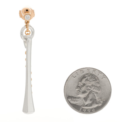 Hermes 18K Rose Gold Sterling Silver Mix and H Single Dangle Earring 2 of 5