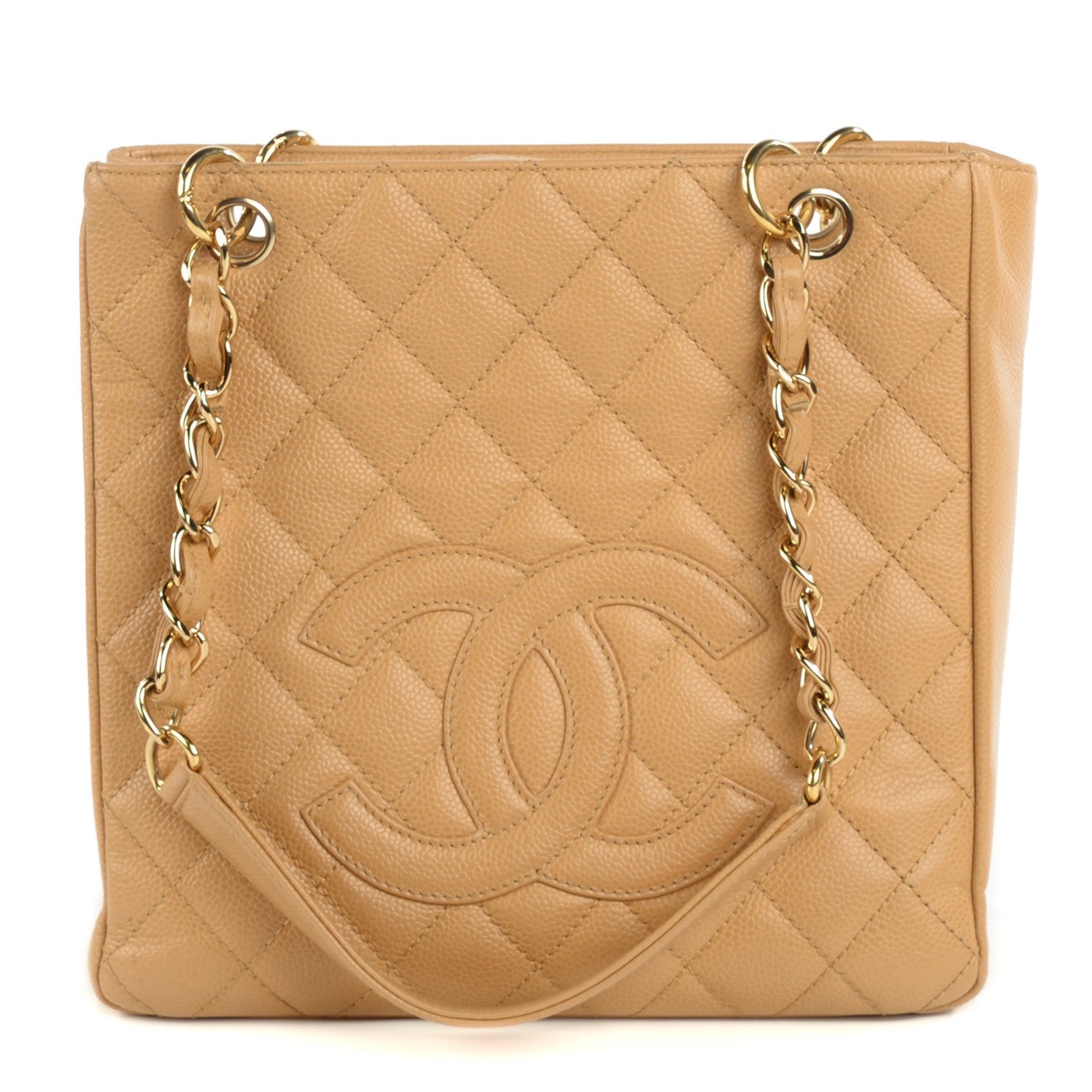 Chanel Caviar Quilted Petit Shopping Tote PST Beige 1 of 8