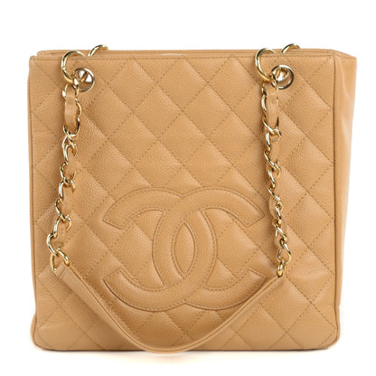Chanel Caviar Quilted Petit Shopping Tote PST Beige 1 of 8