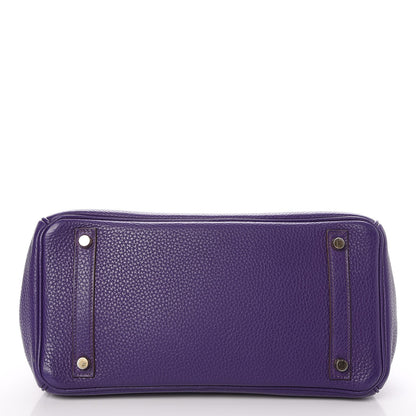 Hermes Taurillon Clemence Birkin 30 Iris 6 of 33