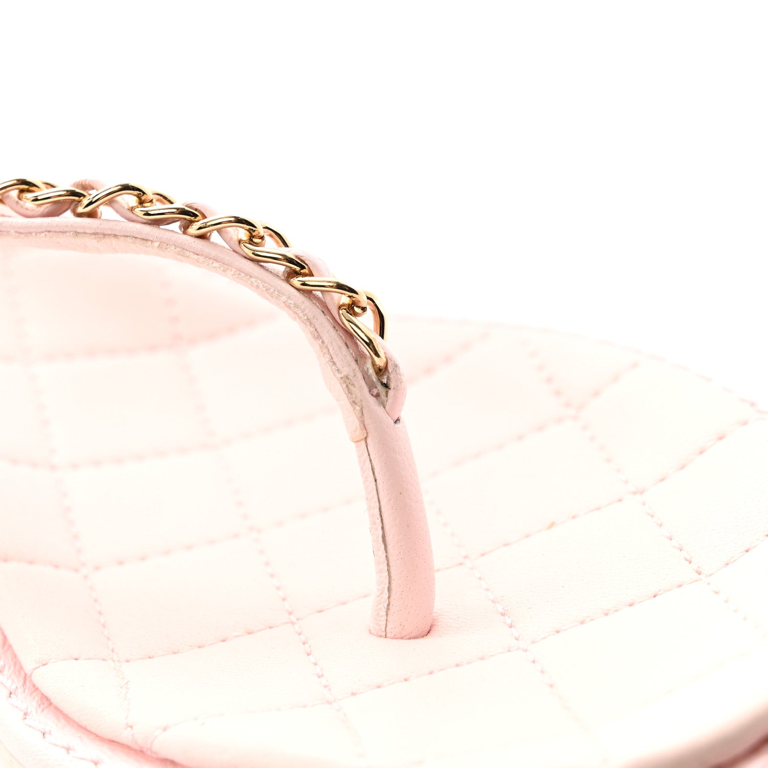 Chanel Lambskin Chain CC Logo Thong Sandals 38.5 Light Pink 12 of 12