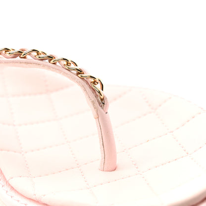 Chanel Lambskin Chain CC Logo Thong Sandals 38.5 Light Pink 12 of 12