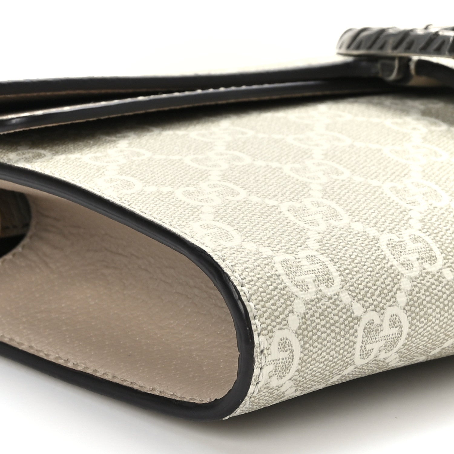 Gucci GG Supreme Monogram Textured Dollar Calfskin Dionysus Small Shoulder Bag Beige Mystic White Oatmeal 9 of 10