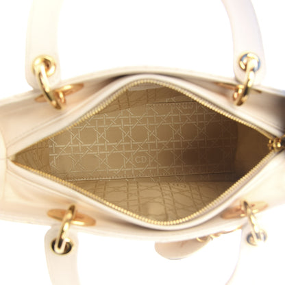 Christian Dior Lambskin Cannage Medium Lady Dior Light Beige 4 of 8