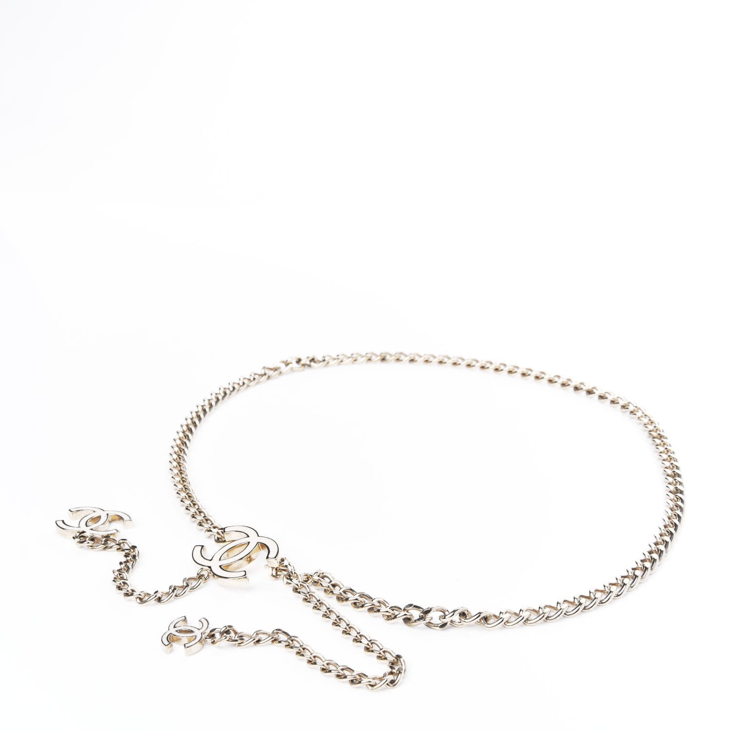 Chanel Enamel CC Chain Belt White Gold 1 of 5