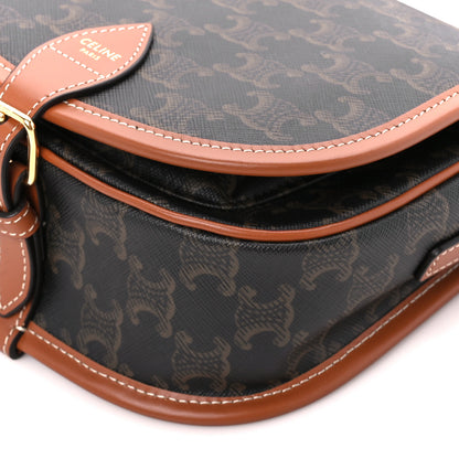 Celine Triomphe Canvas Medium Folco Bag Tan 10 of 10