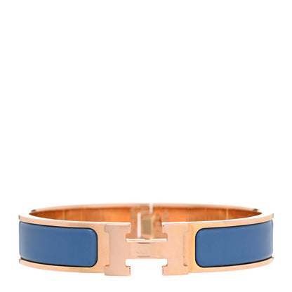 Hermes Enamel Narrow Clic Clac H Bracelet PM Bleu Album 1 of 4