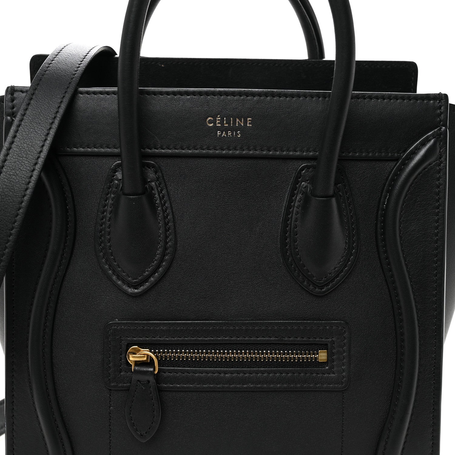 Celine Smooth Calfskin Nano Luggage Black 9 of 11