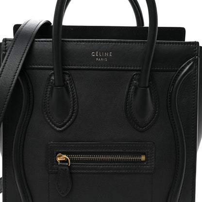 Celine Smooth Calfskin Nano Luggage Black 9 of 11