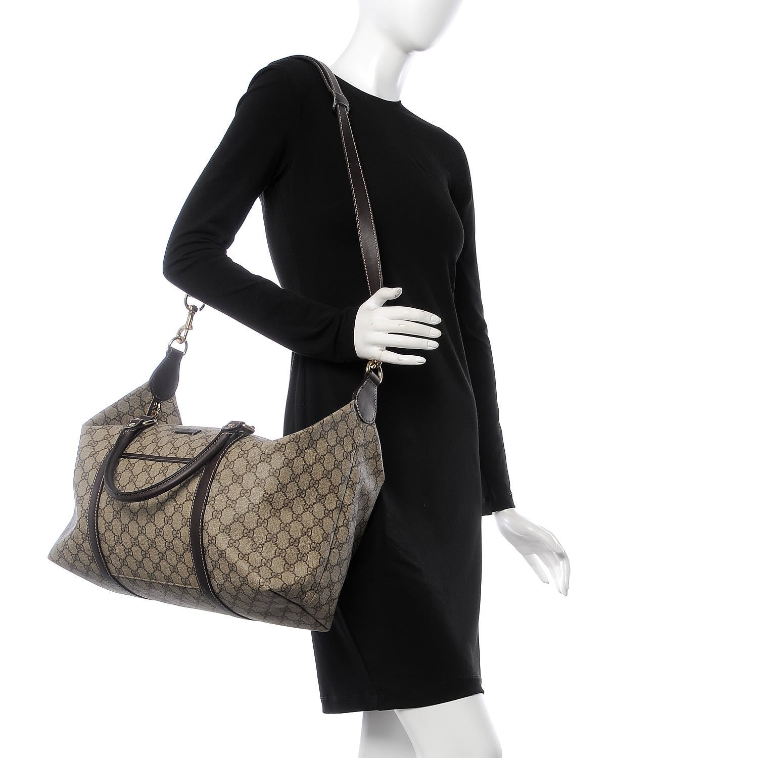 Gucci GG Plus Monogram Boston Carry On Duffle Bag Brown 3 of 8