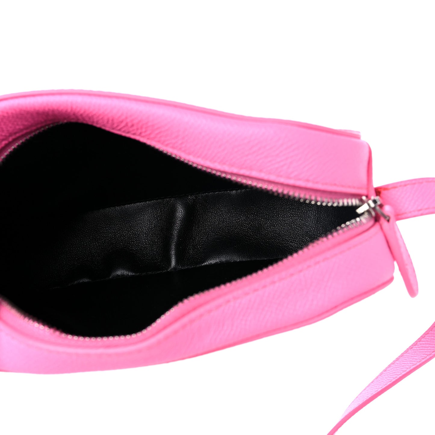 Grained Calfskin Logo XS Ville Camera Bag Acid Pink Black