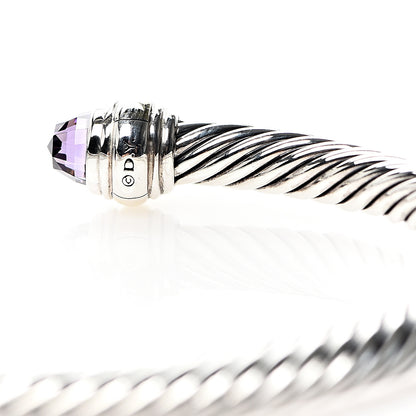 David Yurman Sterling Silver 14K Yellow Gold Amethyst 5mm Cable Classics Bracelet 3 of 4