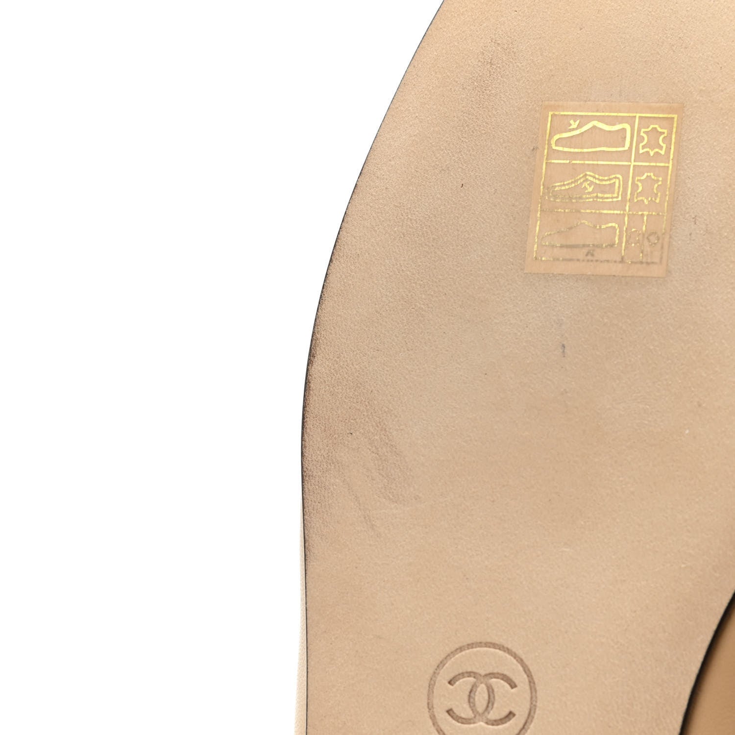 Chanel Lambskin Cap Toe CC Ballerina Flats 38 Beige Black 9 of 9