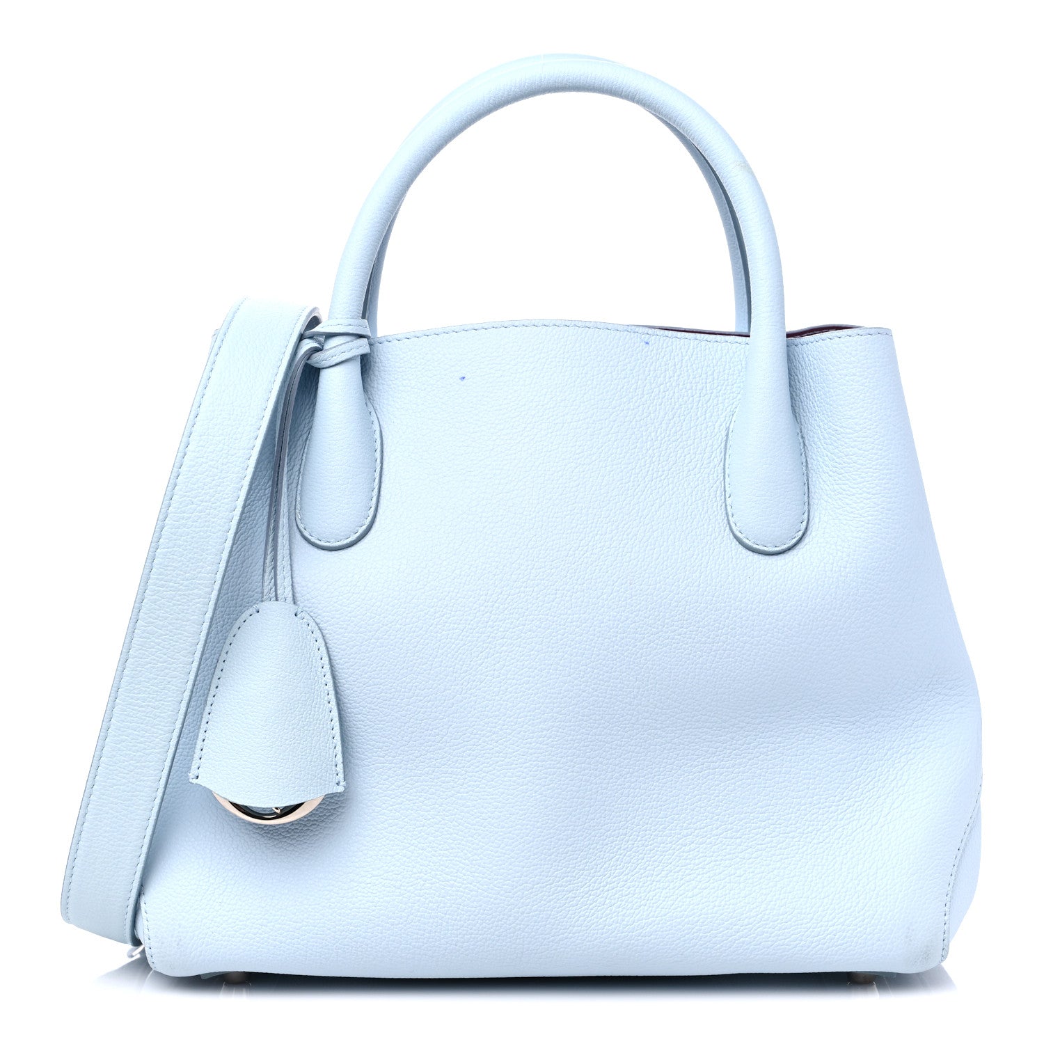 Christian Dior Supple Grained Calfskin Medium Open Bar Tote Light Blue 1 of 14