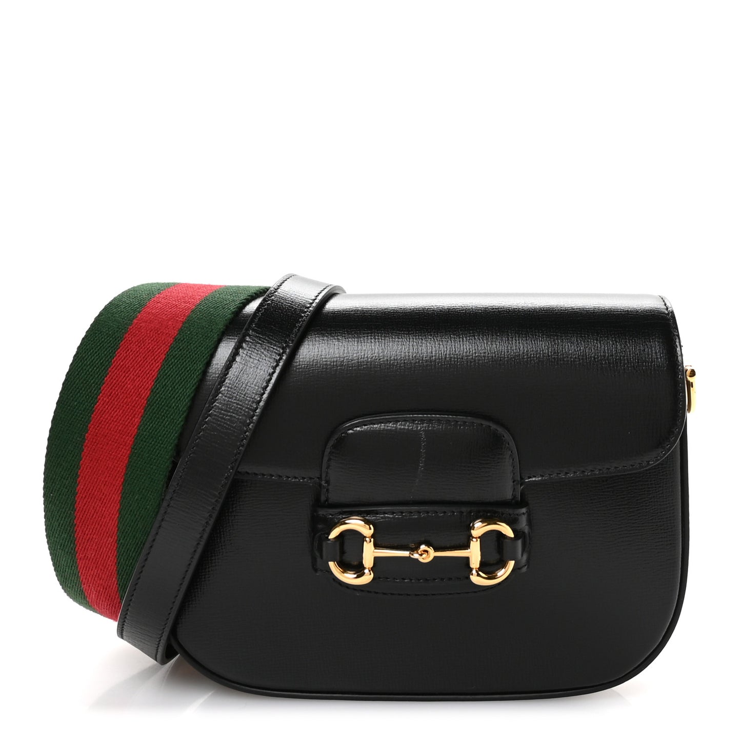 Azalea Calfskin Web Mini Horsebit 1955 Shoulder Bag Black