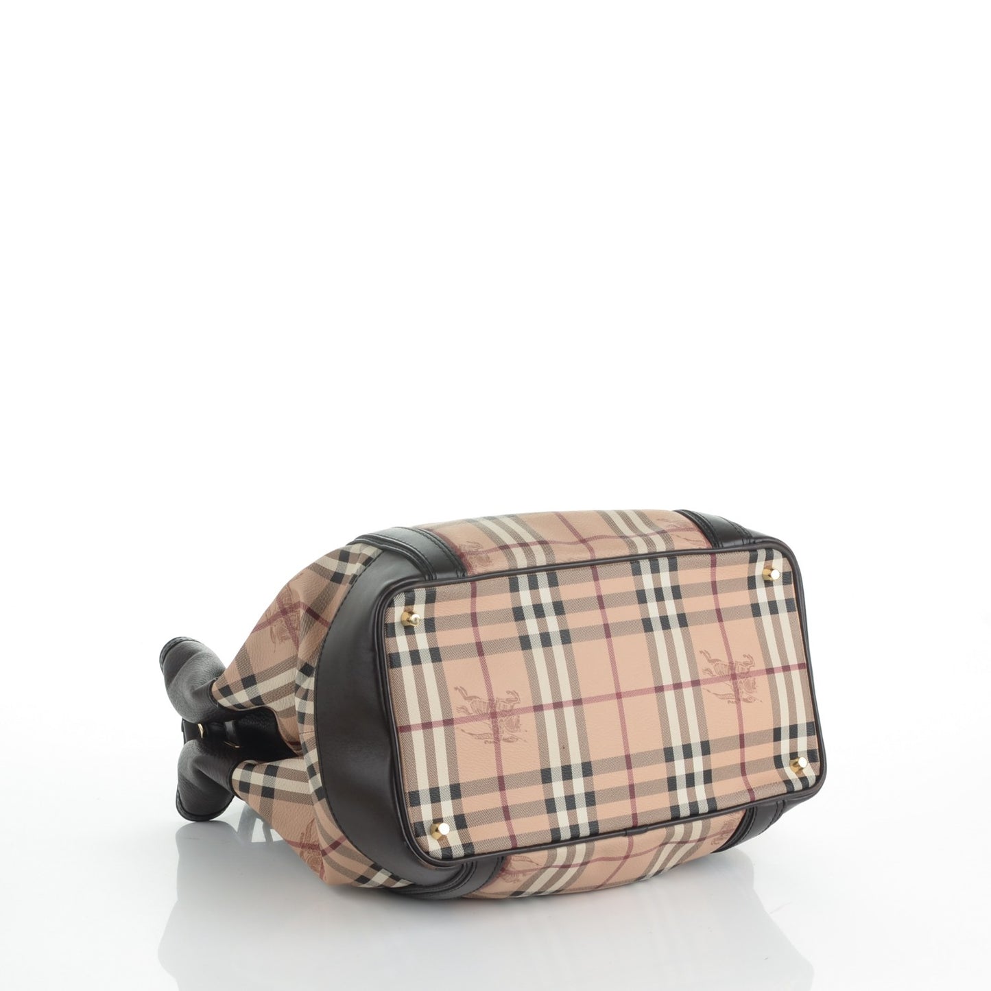 Grained Calfskin Haymarket Check Medium Golderton Tote Chocolate