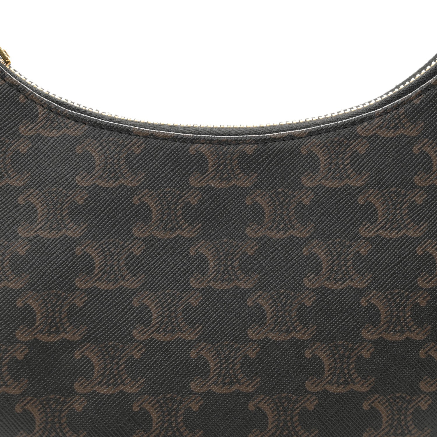 Celine Triomphe Canvas Calfskin Ava Shoulder Bag Tan 8 of 10