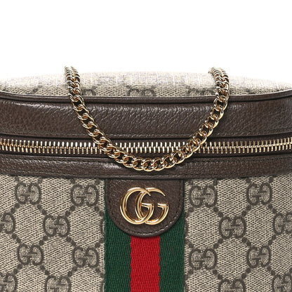 Gucci GG Supreme Monogram Textured Dollar Calfskin Web Ophidia Belt Bag 110 44 Beige Ebony New Acero 8 of 10